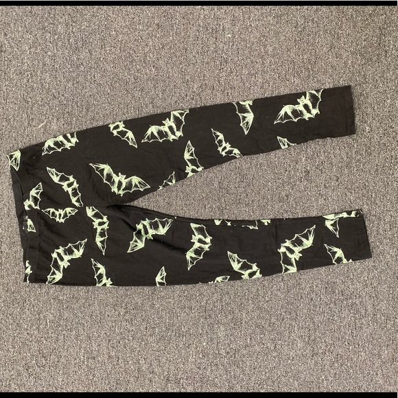 Dolls Kill Pants - Glow in the dark bat leggings